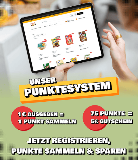 Unser Punktesystem wird erklärt. Jetzt registrieren , Punkte sammeln & sparen. Man erhält für jeden ausgegeben Euro einen Punkt. 75 Punkte können gegen einen 5€ Gutschein eingetauscht werden.