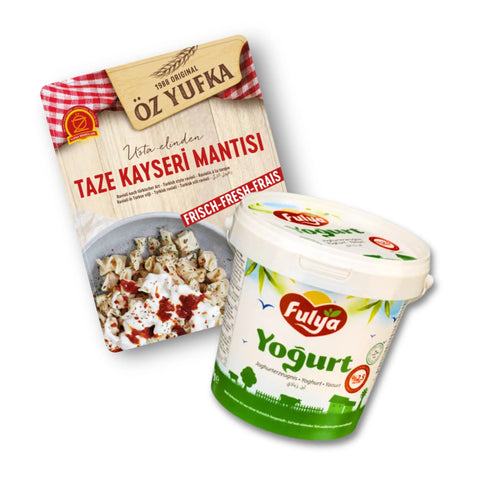 Kombi-Angebot: Öz Yufka Manti + Fulya Joghurt (2,5% Fett) Foodpaket