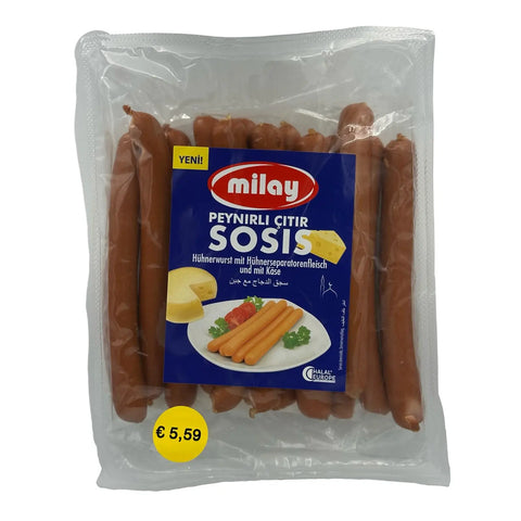 Milay Hühnerwurst mit Käse aus Hühnerseparatorenfleisch - 520g Milay