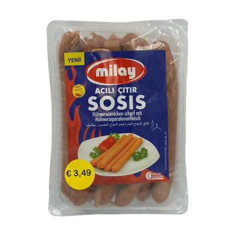 Milay Hühnerwürstchen mit Hühnerseparatorenfleisch Scharf - 360g Milay