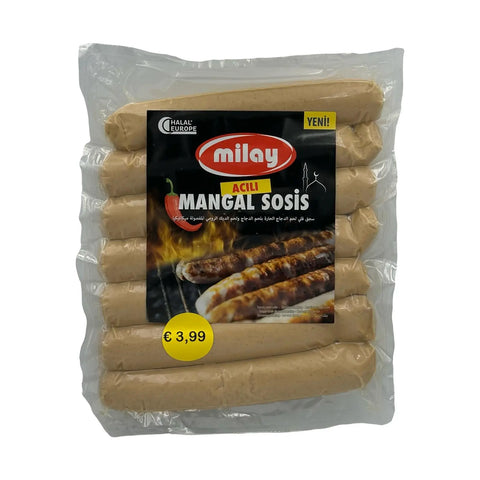 Milay Scharfe Hühnerbratwurst aus Hühner- und Putenseparatorenfleisch - 700g Milay