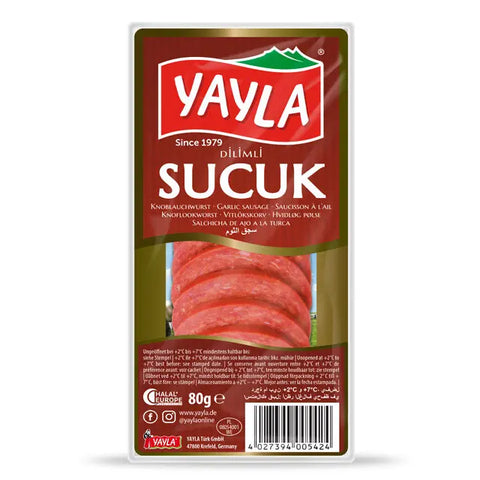 Yayla Knoblauchwurst nach türkischer Art in Scheiben - 80g Yayla