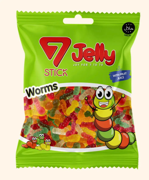 7 Stick Jelly Worms 100g 7 Stick
