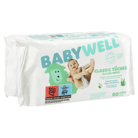 Babywell Feuchttücher Classic - 2x80 Stück Babytime