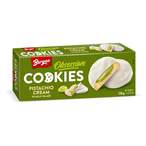 Bergen Cookies Pistazien Cream in Milchglasur - 128g Bergen
