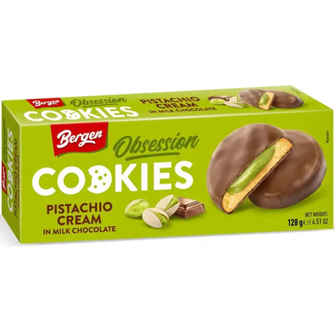 Bergen Cookies Pistazien Cream in Schokoglasur - 128 Bergen