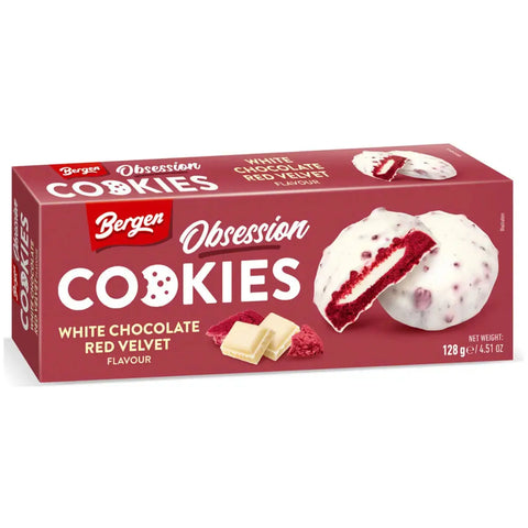 Bergen Cookies White Chocolate Red Velvet - 128g Bergen