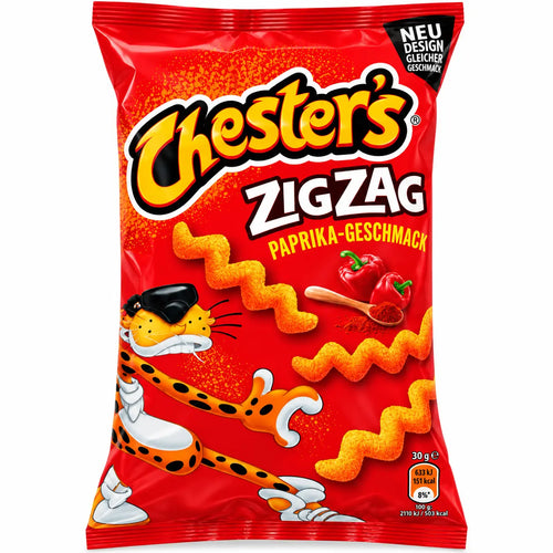 Chesters Zig Zag Maissnack Paprika- Geschmack - 85g Chesters