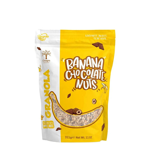Cinagro Granola Vollkornhafer-Knuspermüsli Banane, Schokolade, Nüsse 311g Cinagro