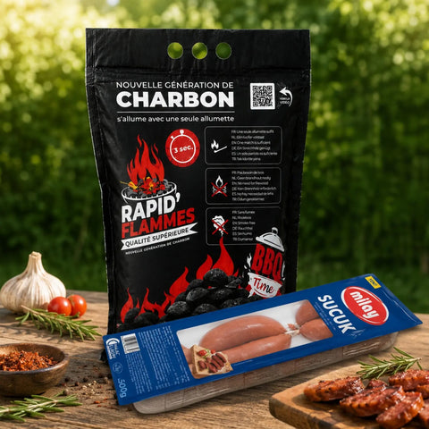 Grill Bundle – Rapid Flames Grillkohle & Milay Sucuk Foodpaket