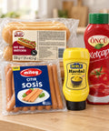 Hotdog Party Bundle – 16 Hot Dog Brötchen mit Geflügelwienern, Senf & Ketchup Foodpaket