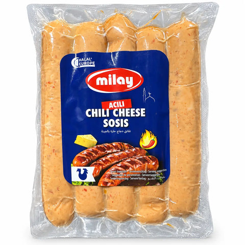 Milay Chili Cheese Sosis – Hühnerbratwurst mit Käse und Chili - 400g Milay