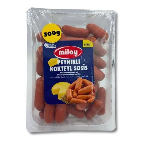 Milay Mini Hühnerwürstchen mit Käse – mit Hühnerseparatorenfleisch - 300g Milay