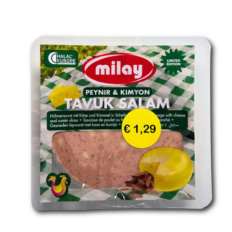 Milay Wurstaufschnitt mit Käse und Kreuzkümmel – 200g Milay
