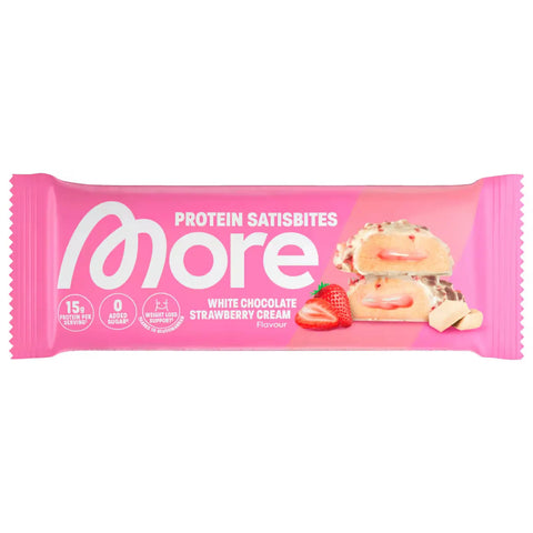 More Satisbite Bar White Strawberry Cream - 50g More