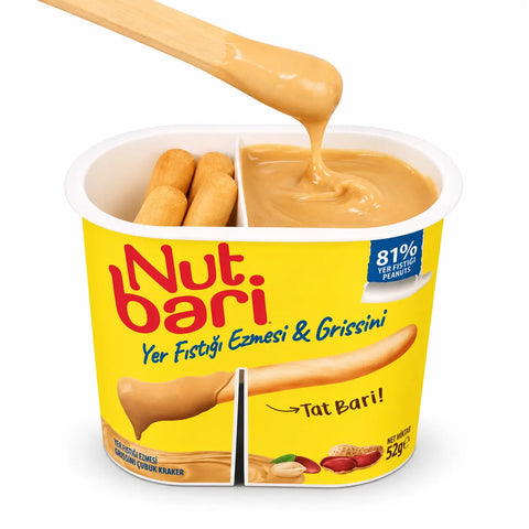 Nutbari – Erdnusscreme mit Gebäcksticks – 50g Nut Bari