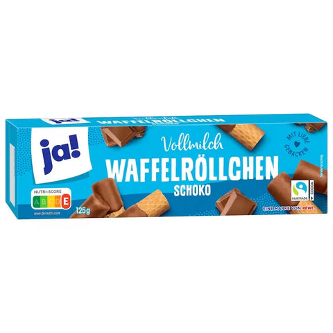 ja! Vollmilch Schoko Waffelröllchen 125g ja!