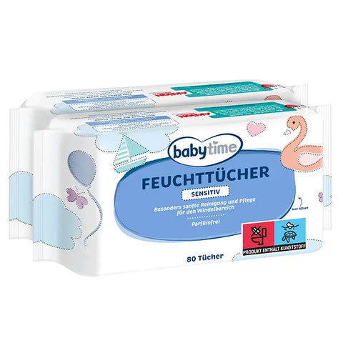 Babytime Feuchttücher sensitiv 2x80 Stück Babytime