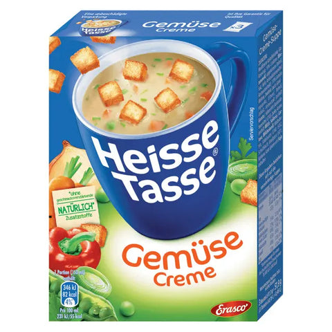 Erasco Heisse Tasse Gemüse-Creme mit Croûtons 3x150ml Foodpaket
