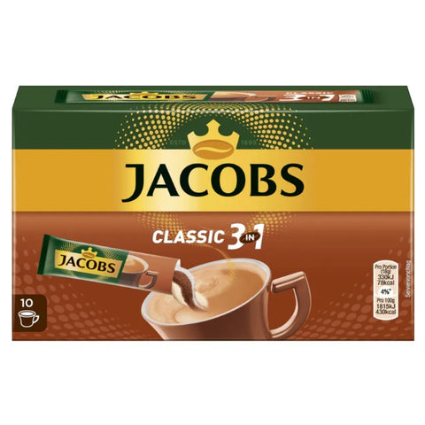 Jacobs Kaffeespezialitäten 3 in 1, 10 Sticks mit Instant Kaffee Jacobs