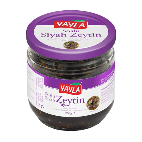 Yayla Schwarze Oliven, mariniert - 250g Yayla