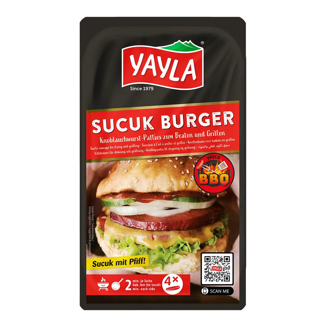 Yayla Sucuk Burger Patties zum Braten und Grillen 250g Foodpaket