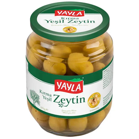 Yayla behandelte grüne Oliven, entkernt und angeschlagen, in Salzlake - 370g Yayla