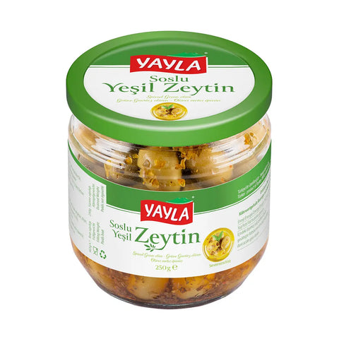 Yayla entkernte Grüne Oliven , mariniert - 250g Yayla