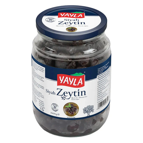 Yayla natürliche schwarze Oliven in Lake, in Öl - 1kg Yayla