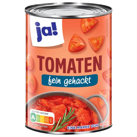 ja! Tomaten fein gehackt in Tomatensaft 400g ja!